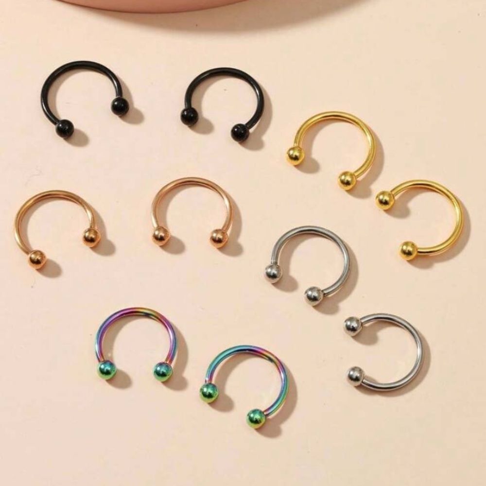 3for$20 HUGE DEAL 10pc horseshoe ball  nose Piercing